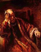Rembrandt Peale Alter Mann im Lehnstuhl oil